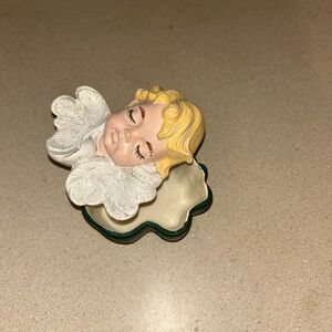 Cherubim Shaped Porcelain Trinket Holder